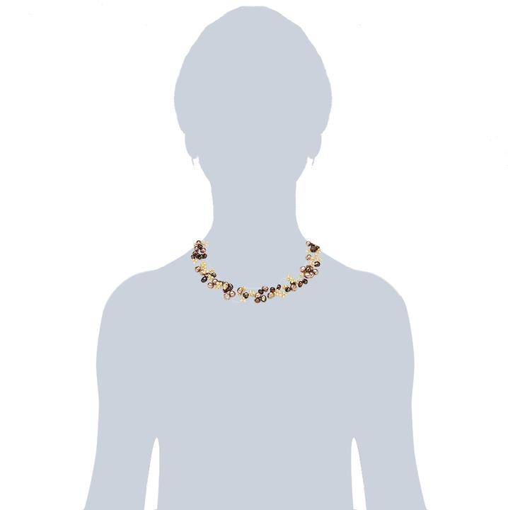Immagine prodotto Valero Pearls Catena da donna in argento con perle d'acqua dolce 42,0 cm + 5,0 cm di estensione - 3074 (Argento, 42 - 47 cm)