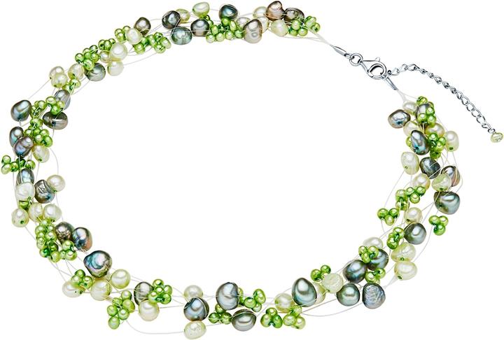 Immagine prodotto Valero Pearls Catena da donna in argento con perle d'acqua dolce 43,0 cm di base + 5,0 cm di estensione - 3076 (Argento, 43 - 48 cm)