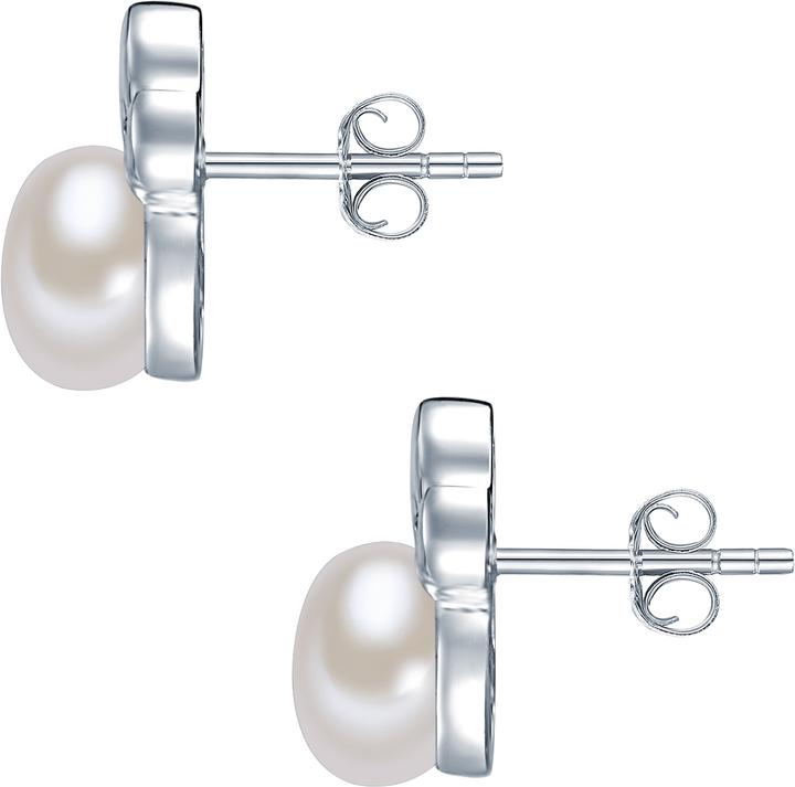Immagine prodotto Valero Pearls Donna Argento Cubic Zirconia Perle d'acqua dolce coltivate argento - 3146 (Argento)