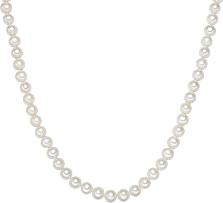 Valero Pearls Damen Sterling Silber Süsswasser-Zuchtperle silber 43,0 cm Basiskette + 5,0 cm Verlängerung - 3334 (Sterling Silber, 43 - 48 cm)