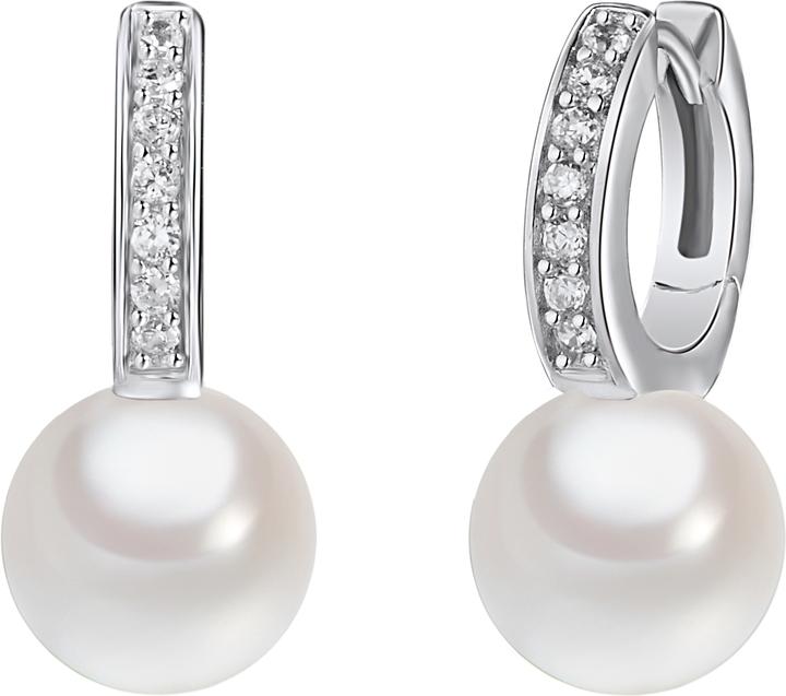 Rafaela Donata Damen Sterling Silber Zirkonia Muschelkernperle silber - 3158 (Sterling Silber)