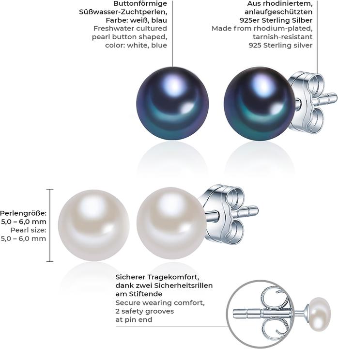 Produktbild Valero Pearls Damen Sterling Silber Süsswasser-Zuchtperle silber - 3332 (Sterling Silber)