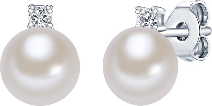 Immagine prodotto Valero Pearls Donna Argento Cubic Zirconia Perle d'acqua dolce coltivate argento - 3262 (Argento)