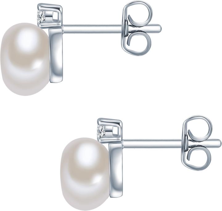 Immagine prodotto Valero Pearls Donna Argento Cubic Zirconia Perle d'acqua dolce coltivate argento - 3262 (Argento)