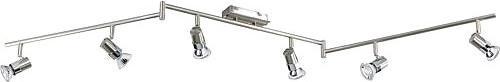 Productafbeelding Fabas Luce nikkel chroom hoogspanning metalen spot 6flg met zwenkarm (GU10)