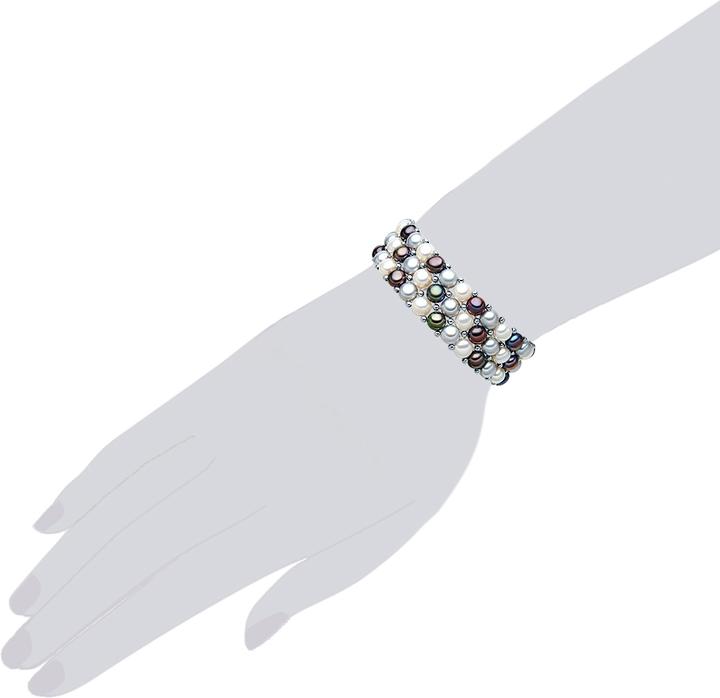 Produktbild Valero Pearls Damen Messing Süsswasser-Zuchtperle silber 19,0 cm - 3726 (19 cm, Messing)