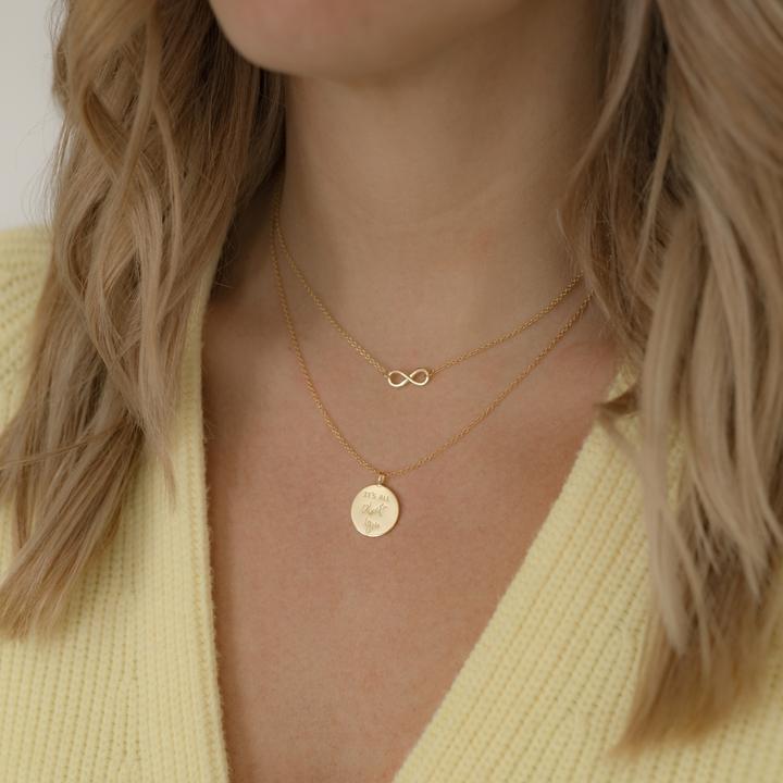 Immagine prodotto Glanzstücke München Catena Infinity da donna in argento sterling e oro giallo 40,0 cm + 5,0 cm di estensione - 5956 (Argento, 40 - 45 cm)