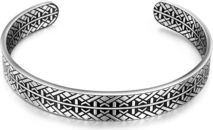 True Rebels Herren Edelstahl silber/schwarz 18,0 cm - 21,0 cm - 5528 (21 cm, Edelstahl)