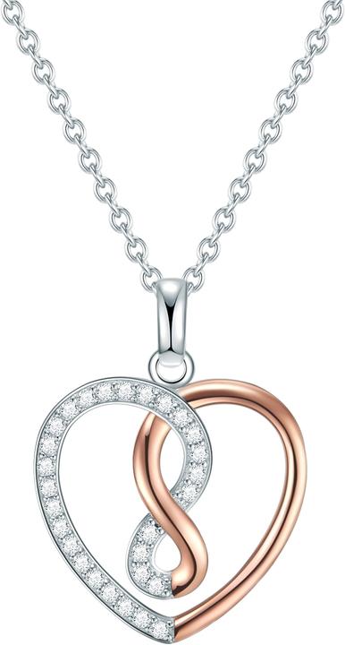 Produktbild Rafaela Donata Damen Herz Sterling Silber Zirkonia silber/roségold 42,0 cm Basiskette + 7,0 cm Verlängerung - 9818 (Sterling Silber, 42 - 49 cm)