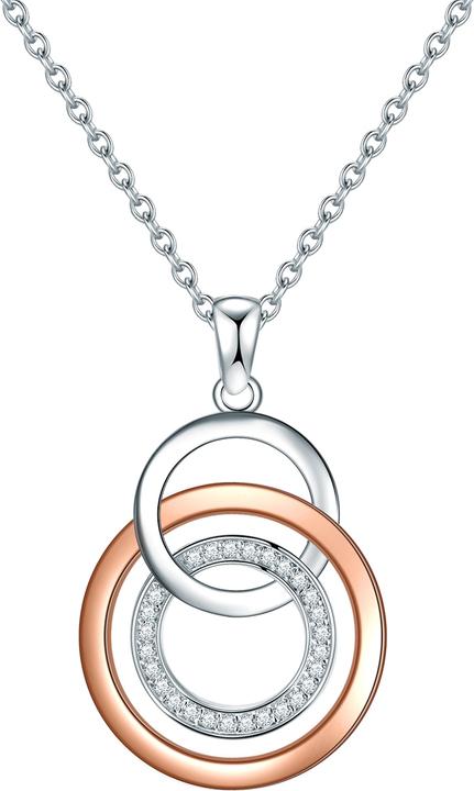 Actual product image Rafaela Donata Ladies sterling silver cubic zirconia silver/rose gold 42.0 cm base chain + 7.0 cm extension - 9808 (Sterling Silver, 42 - 49 cm)
