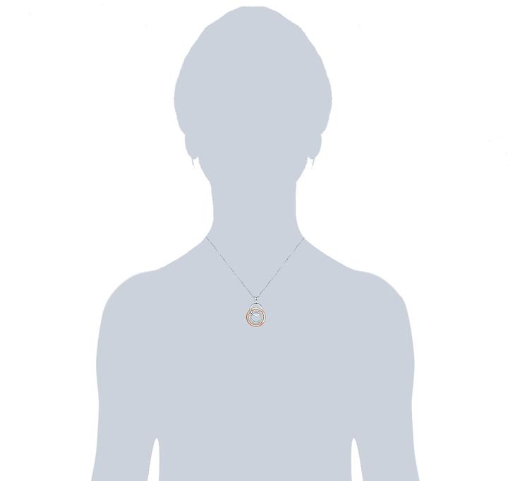 Actual product image Rafaela Donata Ladies sterling silver cubic zirconia silver/rose gold 42.0 cm base chain + 7.0 cm extension - 9808 (Sterling Silver, 42 - 49 cm)