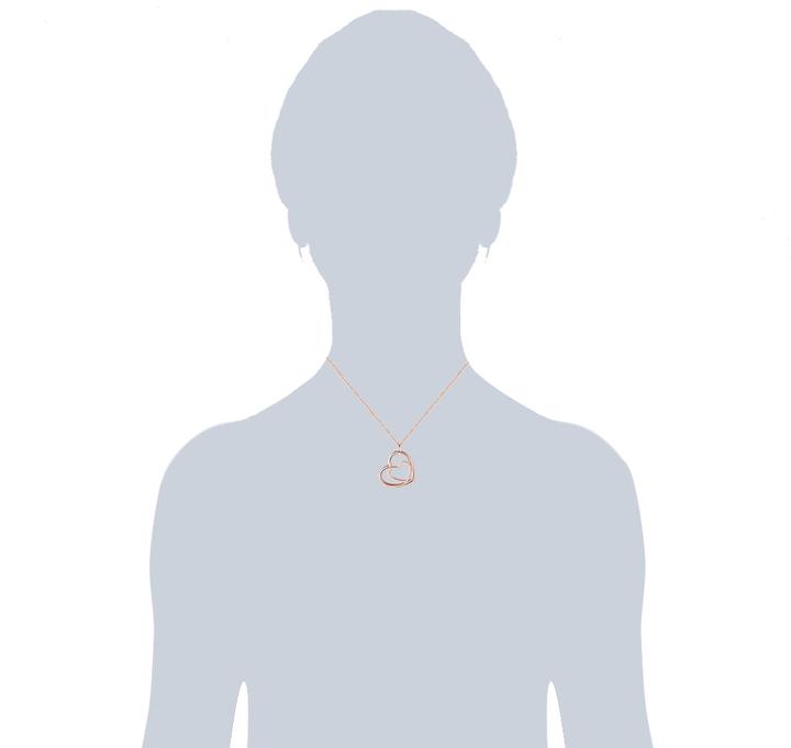 Actual product image Rafaela Donata Ladies heart sterling silver cubic zirconia rose gold 42.0 cm base chain + 5.0 cm extension - 9864 (Sterling Silver, 42 - 47 cm)