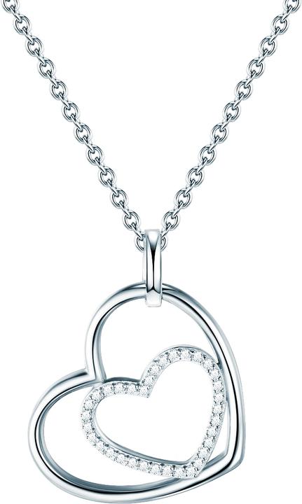 Image du produit Rafaela Donata Femme coeur argent sterling zirconium argent 42,0 cm chaîne de base + 5,0 cm extension - 9866 (Argent Sterling, 42 - 47 cm)