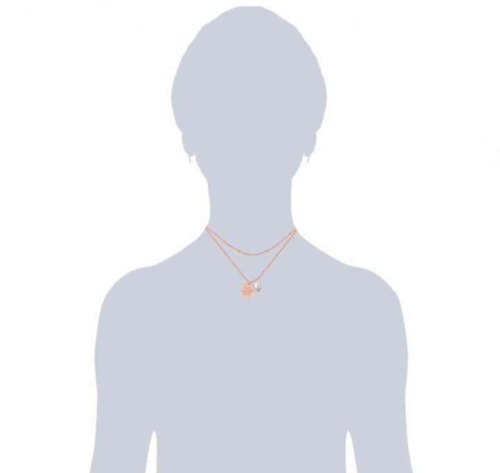 Immagine prodotto Valero Pearls Catena da donna in acciaio inossidabile con perle d'acqua dolce coltivate in oro rosa 38,0/40,0 cm (Acciaio inossidabile, 40 - 45 cm)