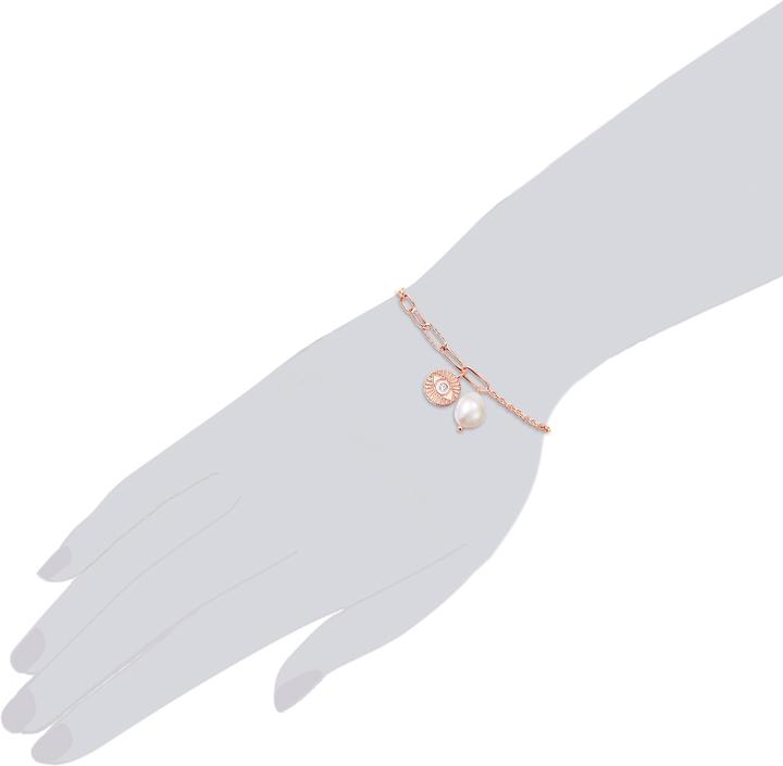 Immagine prodotto Valero Pearls Donna in acciaio inossidabile Preciosa perla d'acqua dolce coltivata oro rosa 17,0 cm di lunghezza (17 cm, Acciaio inossidabile)