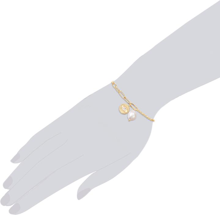 Image du produit Valero Pearls Femmes Acier inoxydable Preciosa Perle de culture d'eau douce or jaune 17,0 cm Longueur de base + (17 cm, Acier inoxydable)