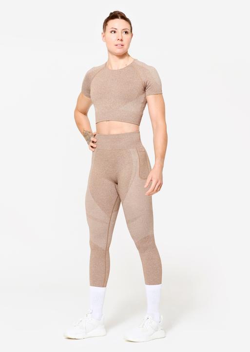 Actual product image Domyos T-Shirt Crop Top nahtloses Material - braun (XS)