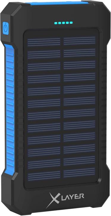 Xlayer Powerbank PLUS Solar Black/Blue 8000mAh (8000 mAh, 5 W, 29.60 Wh)