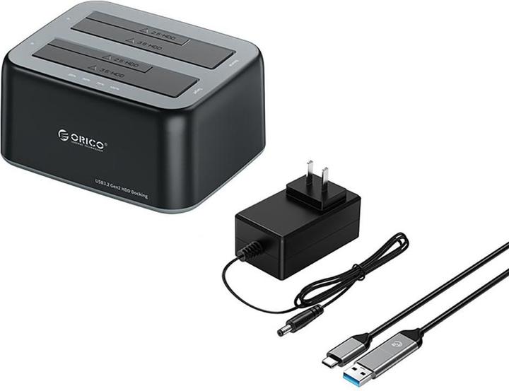 Produktbild Orico HDD / SSD Docking Station 6829C3 2-Drive for SATA 2.5inch / 3.5inch, Black
