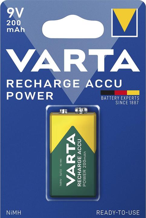 Actual product image Varta Recharge Accu Power (1 pcs., 9V Block, 200 mAh)