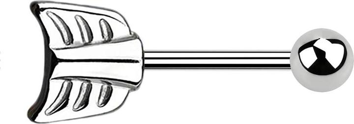Star Piercing Micro Barbell silber mit Kugel und Pfeil (Chirurgenstahl 316L, ohne Messing)