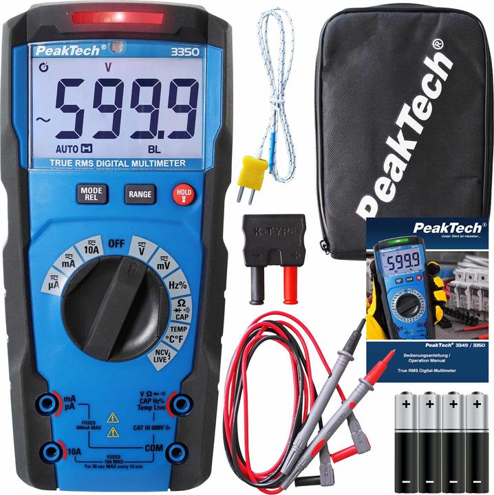 Produktbild Peaktech P 3350 True RMS Digitalmultimeter (CAT III 600V)