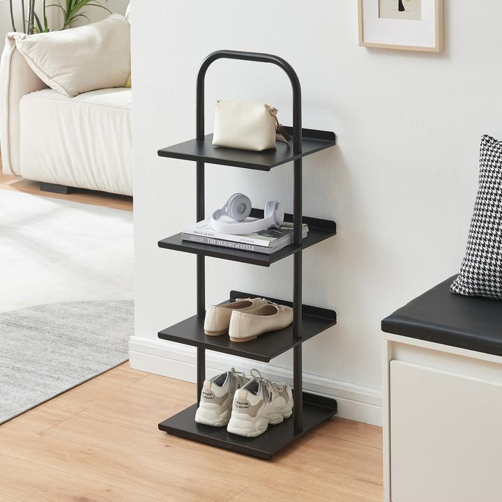 Produktbild En.Casa Schuhregal Poytya Stahl 96x34x32 cm Schwarz