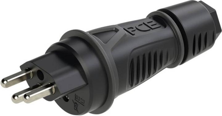 Actual product image PCE PC Electric 0323-ss Protective contact plug PA6, TPE 250 V Black IP55 (Type 23)