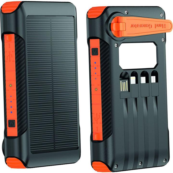 Produktbild 2GO Notfall-Powerbank 10000mAh Solar-& Handkurbel-Aufla. (10000 mAh, 12 Wh)