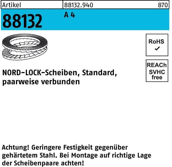 Nord-Lock Unterlegscheibe R 88132 geklebt NL 4 SS A 4