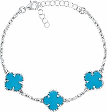 Brilio Silver - Women's silver bracelet with quatrefoils BRC191WTQ