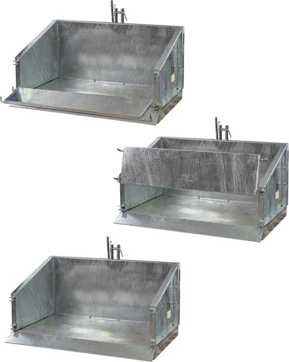 Produktbild Dema Heckcontainer Kippmulde 150cm Schürfschiene Kat 1 verzinkt (320 l)