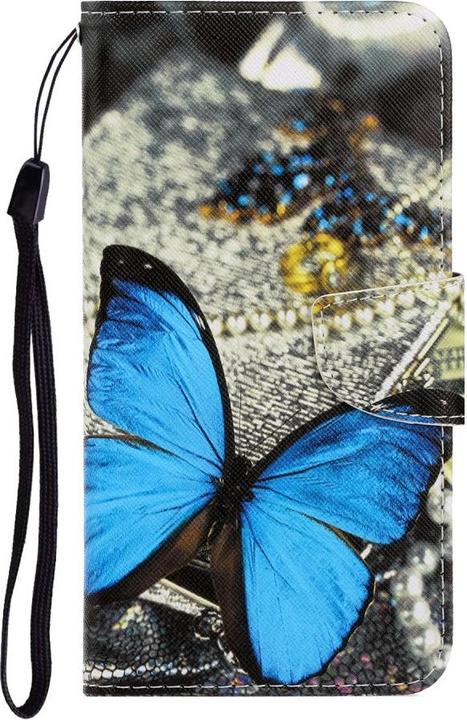 Produktbild Cover-Discount Xiaomi Redmi Note 9 Pro - Leder Hülle Kartenfach Schmetterling blau (Xiaomi Redmi Note 9S, Xiaomi Redmi Note 9 Pro, Xiaomi Redmi Note 9 Pro Max)