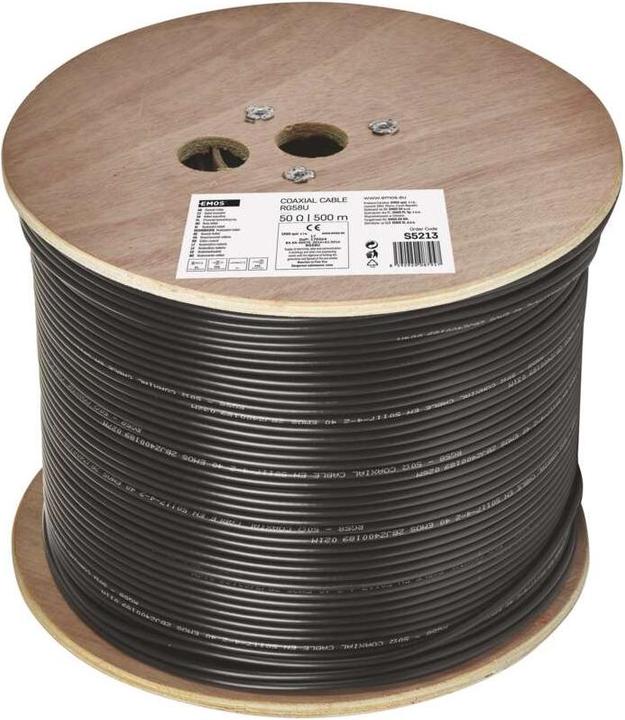 Actual product image Emos Coaxial cable RG58U, 500m (Plug socket)