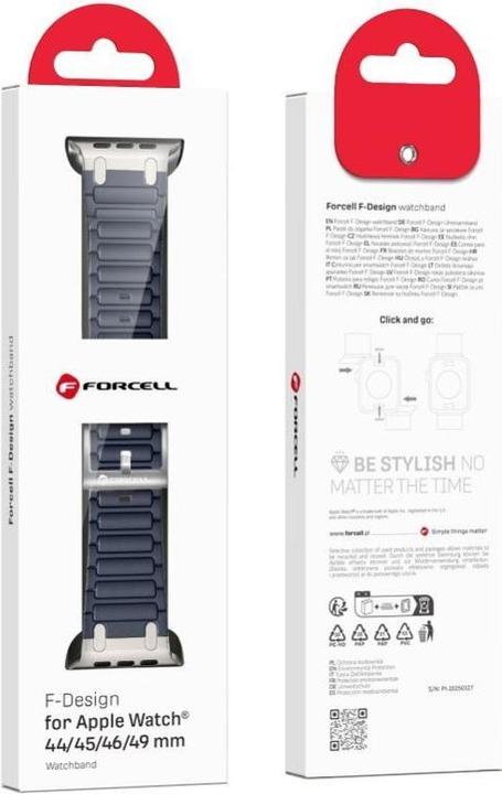 Image du produit Forcell Strap F-DESIGN FA06 silicone strap for APPLE Watch 42 / 44 / 45 / 49 mm blue (Silicone)