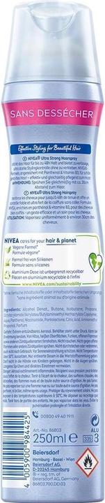Valeurs nutritives et ingrédients NIVEA Laque Ultra Strong Styling Multipack 6 x 250 ml (1500 ml)