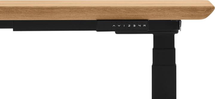 Produktbild Oakywood Standing Desk Holztisch mit Höhenverstellung - aus Massivholz - Eiche / 120x60 / Schwarz - (120 x 60 cm)
