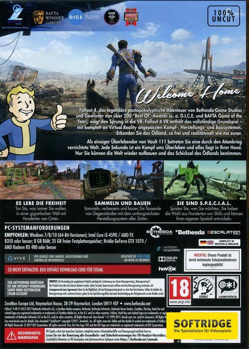 Produktbild Bethesda Fallout 4 VR (PC, DE)