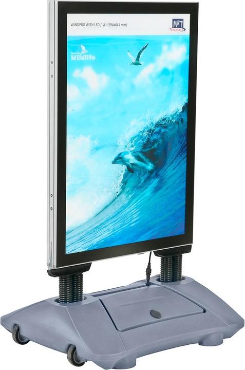 Productafbeelding Update Displays Klantenstopper WindPro LED zilver DIN A1 2 vakken (A1)