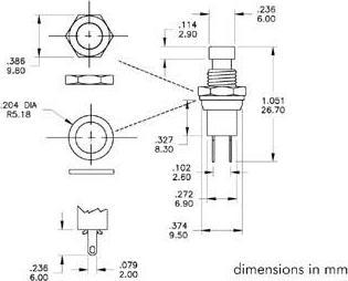 Actual product image Velleman Push Button Switch Off-(On) Red