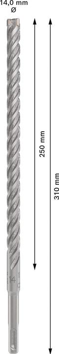 Produktbild Bosch Zubehör PRO SDS plus-5X Hammerbohrer, 14 x 250 x 310 mm (14 Millimeter)