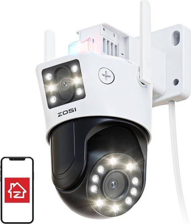 Actual product image Zosi IP Outdoor Camera C298 WiFi Pan Tilt 6MP Dual IP66 (2560 x 1440 Pixels)