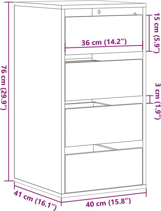 Produktbild VidaXL Kommode (40 x 41 x 76 cm)
