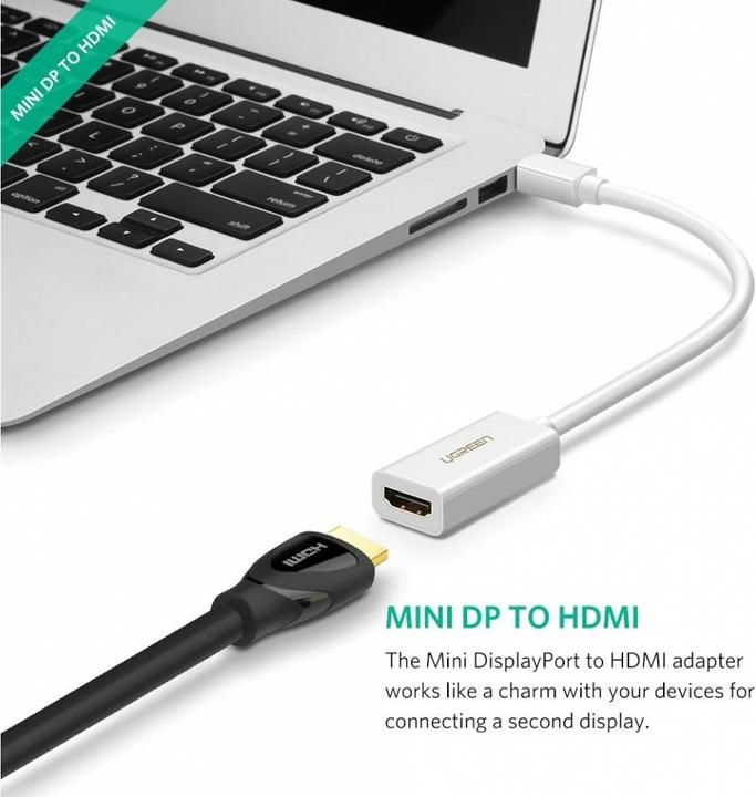 Produktbild Ugreen Mini Display Port zu HDMI Adapter Konverter 1080P (Mini DP, HDMI, 25 cm)