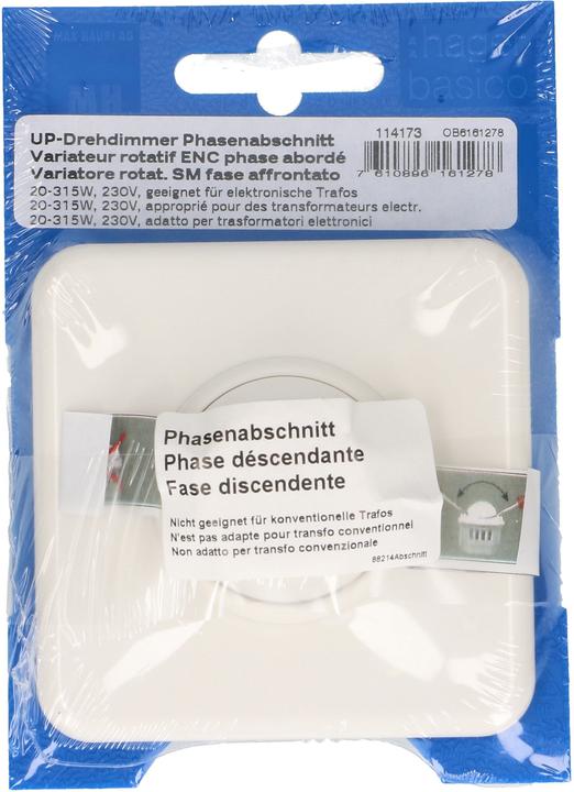 Actual product image Hager Basico flush-mounted rotary light controller 20-315W