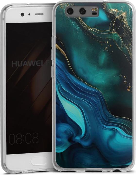 DeinDesign Silikon Hülle für Huawei P10 Handyhülle Case Smartphone Schutzhülle Art Farbverlauf Marmor (Huawei P10)