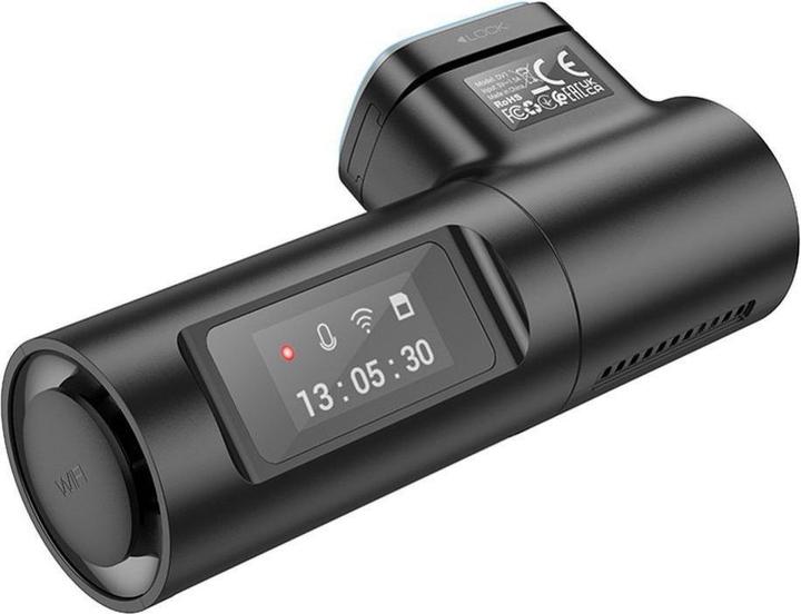 Actual product image Hoco Headphone with microphone car camera with screen 0,96" 1080P/30fps DV1 black (Built-in microphone, Rechargeable battery, Bluetooth, Accelerometer, GPS receiver, Night vision, Built-in display, Full HD)