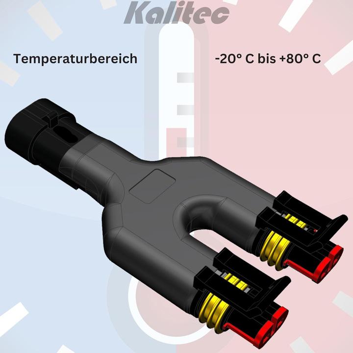 Actual product image Kalitec SuperSeal 2-pin Y-distributor 1.5 mm I car plug 2-way I waterproof dustproof IP69K I