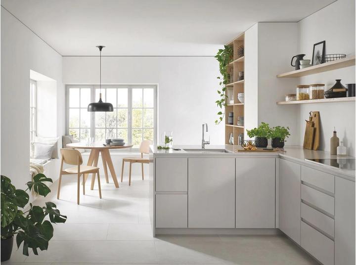 Image du produit Grohe Start QuickFix Robinet de cuisine, bec haut, forme en U, pivotant, chromé