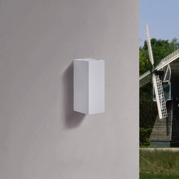 Actual product image Prios Tetje outdoor wall light white angular 16 cm (GU10, IP65)